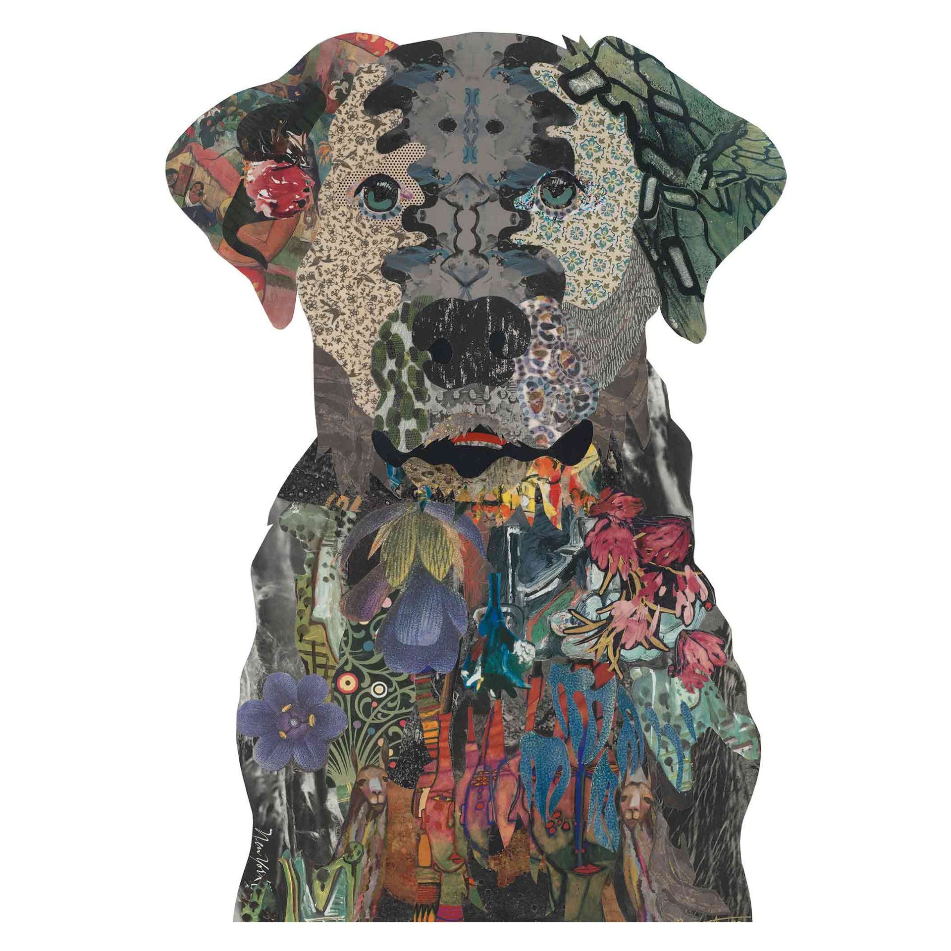 Acrylic Framed Black Lab 5 Dog Print